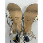 Nina Womans  Size 6.5 M Strappy open Toe Slingback Silver Platform Dress Shoe Photo 6