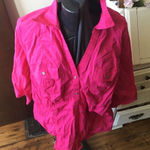 Lane Bryant coral button down 18/20 blouse Photo 0