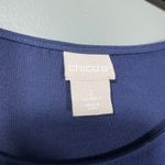 Chico's  Women's Blue Pearl Studded Old Money Tunic Top - Size 2 (Large) - Glam Photo 3