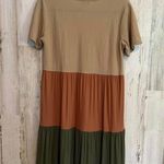 Story Color Block Casual Dress Summer Womens Small Lightweight Chic Beach Flowy Green Photo 2