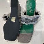 NWT Vivianly Women's Gray Denim Wedge Sandals Size 9 Open Toe Casual Summer Shoe Photo 2
