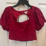 TCEC Boutique Red Cropped Puffy Sleeve Top Photo 0