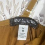 Urban Outfitters Women's Satin Corset Top Size M Gold Mustard Cowl Neck Zip Back Photo 4