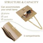 Straw Clutch Purses Women Summer Beach Handbags Boho Woven Khaki With Chain Photo 3