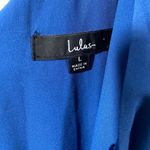 Lulus Lulu’s Manhattan Moment Blue Ruffled Midi Wrap Dress in Royal Blue Size Large Photo 6