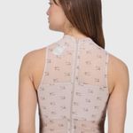 Nike Air Women's All Over Print Mock-Neck Bodysuit Size Small Cream Photo 2