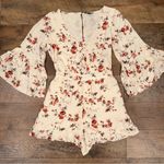 American Eagle Floral Boho Bell-Sleeve Shorts Romper Photo 6