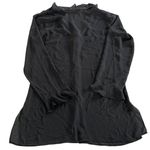 Victoria's Secret  Top Womens Small‎ Black V Neck Ruffle Collar Button Sleep Sheer Photo 1