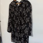 Multiples  Women's blouse black and white embroidered 3/4 tab sleeves Photo 1