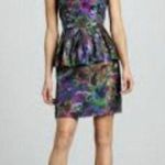 Anthropologie Cluny Silk Watercolor Peplum Dress Photo 0