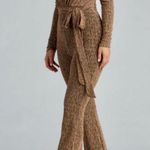 Jainmy Martinez NWT Brown Metallic Deep V-Neck Photo 1