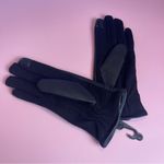 Adrienne Vittadini Black Leather Gloves Touchscreen Wool blend lining S/M NWT Photo 3
