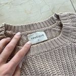Vestique  Oversized Beige Cableknit Bell Sleeved Sweater Sz Small Photo 1
