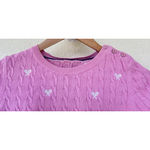 Talbots  Pink Cable Knit Embroidered Tennis Racket Sweater Small Preppy Academia Photo 1
