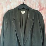 Open Edit  Green Relaxed Fit Velvet Blazer Photo 2