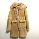 BCBGMAXAZRIA  100% Leather Sueded Shearling Coat Size Medium Old Money Mob Wife Photo 3