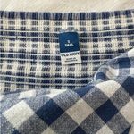 Old Navy Old Navy Blue and White Checkered Linen Blend Sleeveless Dress Photo 2