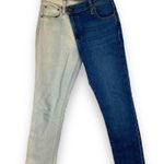 Alice + Olivia AO.LA Amazing Asymmetric Two Toned High Waist Boyfriend Jeans 25 Photo 2