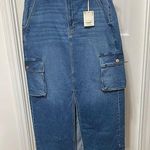 a.n.a 🦞🦞🦞BOGOHO 🦞🦞🦞 Blue Denim Cargo Skirt Photo 0