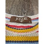 Jondie  Boutique Stripe Knit Short Sleeve Boho Fitted Sweater Pullover Large Photo 2