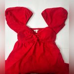 Speechless Dress Women’s Med Red Babydoll Sweetheart Neckline Short Sleeve Mini Photo 5