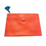 J.Crew Italian leather tassel pouch fiery red Photo 1