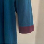 Vintage Vanity Fair Long Sleeve Long Embroidered Duster Nightgown Lingerie Blue Size L Photo 2