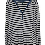 Ralph Lauren Lauren Jeans Co. Henley T-Shirt Size XL Blue White Striped Cotton Photo 0