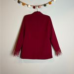 WAYF NWT  Romee Deep Red Ostrich Feather blazer Photo 5
