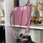 White House | Black Market  Pink Pastel Suede Buckle Chain Mini Crossbody Bag Photo 5