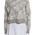 Rag and Bone  Mohair Printed Fringe Sweater Gray Women’s XS Photo 0