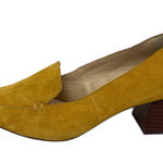 Sole Society  Mustard Suede Leather Pointed Toe Block Heel Slip On Pumps Shoes 10 Photo 0
