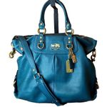 Coach Vintage  Madison Turquoise Leather Satchel Rear Zipper Pocket Bag 12935 Photo 0