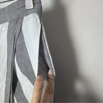 Madewell Skirt Midi Grey White Striped Overlay Wrap Tulip Hem Slit Linen Blend S Photo 5