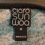 Clara Sun Woo Teal Black Zebra Print Long Sleeve Tunic Top Womens Medium M Blue Photo 4