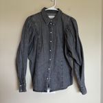 & Other Stories & OTHER STORIES  Puff Shoulder Denim Shirt Gray‎ Size 6 Button Down Photo 2