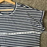 Sonoma Navy Blue White Striped Mini T-shirt Dress Casual Stretch Comfy Summer Photo 3