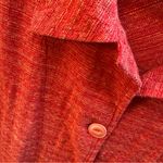Flax  100% Linen Long Heathered Orange Jacket With Pockets Small EUC Photo 2