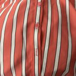 EXPRESS Shirt Womens XS Orange White Stripe Portofino Office Casual Versatile Photo 5