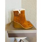 Franco Sarto Ulayna Water Resistant Suede Fleece Wedge Bootie, Brown, 11, NWT Photo 14