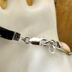 Sterling Silver Black Onyx Mother Of Pearl And Marcasite Bracelet Photo 9