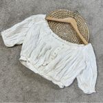 We The Free Women’s Dancing Till Dawn Cropped Top Off-Shoulder Boho in Ivory S Photo 2