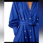 Free People NWT  Charlie maxi Dress In Blue Long Sleeves Button Down V-Neck Small Photo 5