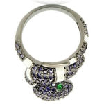 Snake Ruthenium triple AAA CZ Ring size 6 Green Photo 5