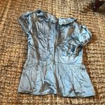 Nanette Lepore  Baby Blue Satin Blouse Size 4 Photo 7