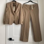 Talbots Italian Flannel 2Piece Beige Blazer & Pants suits NWT Photo 1