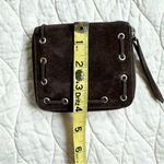 American Eagle Outfitters AEO Western Y2K Suede Boho Zip Card Coin Brown Wallet Photo 2