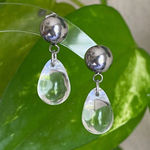 Handmade clear teardrop Czech glass simple minimalist earrings💛 Photo 0