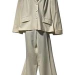 Lafayette 148  Off White Cream Wool Power Suit Pant Blazer Set Size 12 & 14 Photo 0