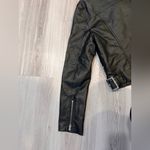 Love Tree Black Leather Moto Jacket Asymmetrical Design Photo 5